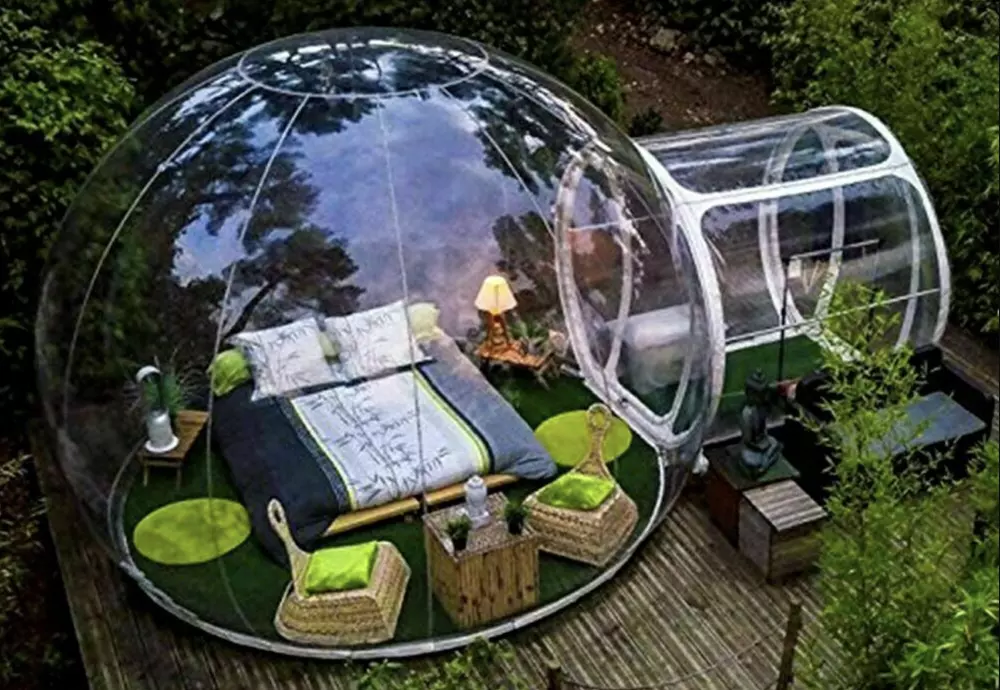 stay in a bubble tent